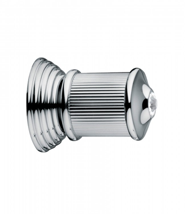 A silver-colored built-in tap for a hot tub or bathroom basin.