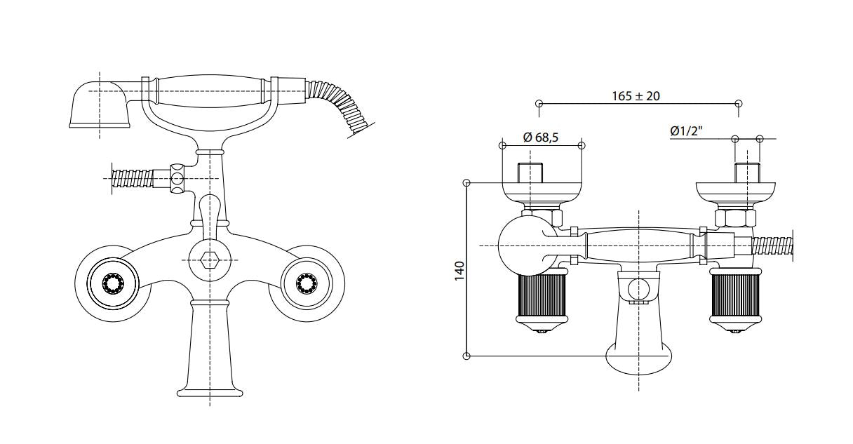 Royale80 external bath & shower mixer for bathrooms in Pakistan