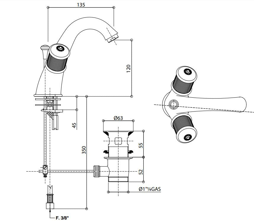 Royale80 Basin Mixer with Pop-Up Waste 06521 Pakistan