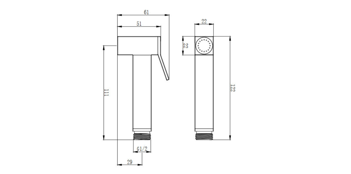 Eurodocia S54 Handshower with 120cm Stainless Steel Hose