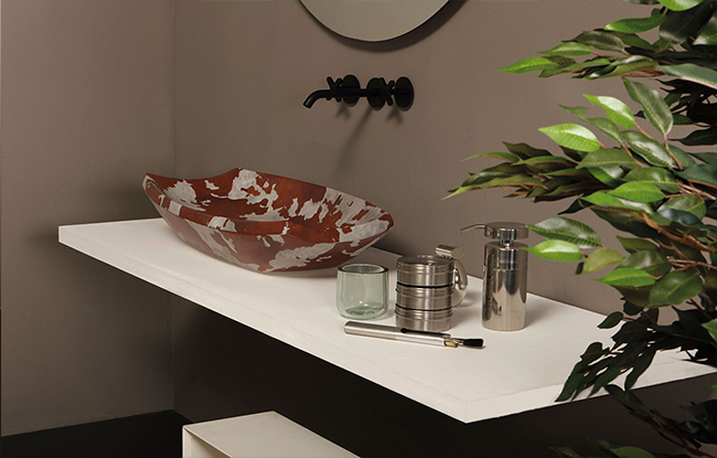 Vitruvit SHAKIA Cavallino designer basin – luxury ceramic washbasin with unique finish