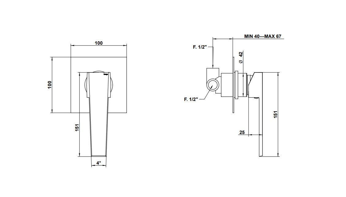 Stelth Single-Way Shower Mixer 01524 Pakistan