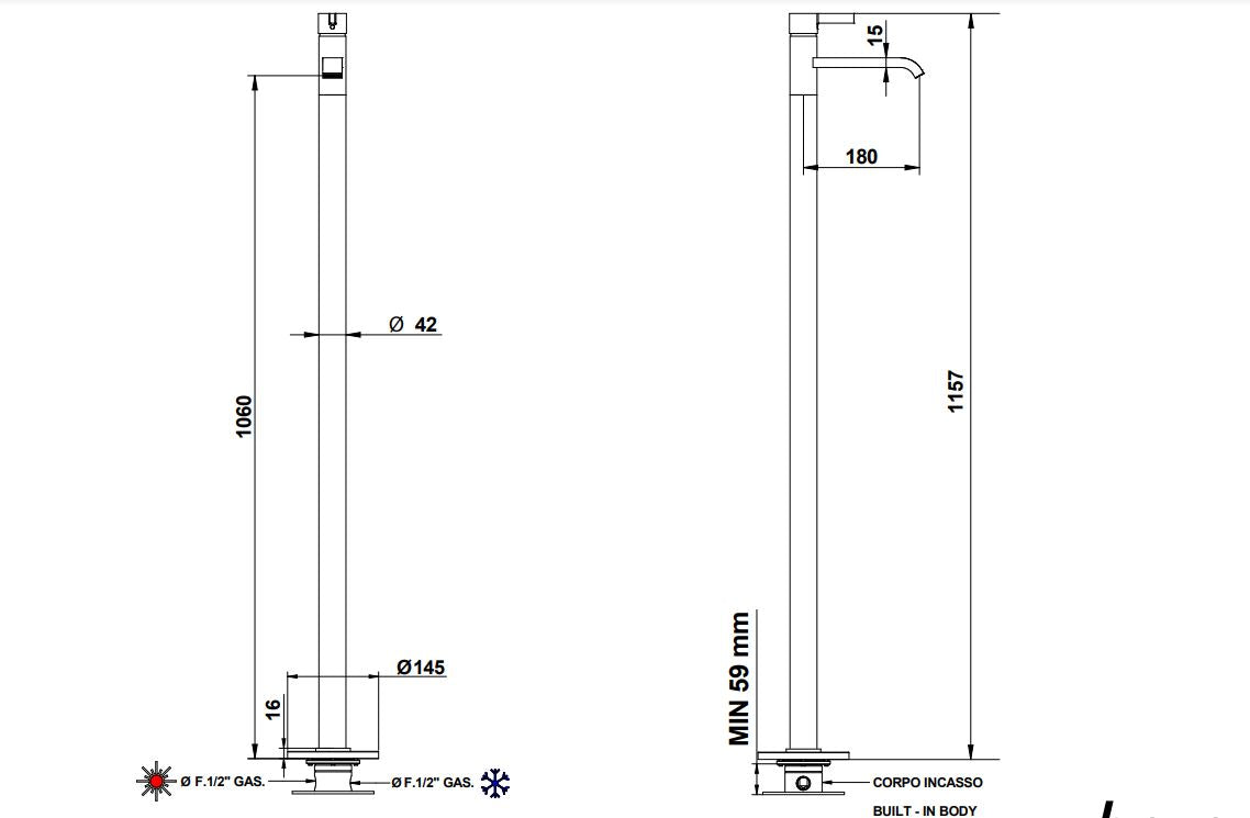 Bongio TMIX18 Floor-Standing Basin Mixer Pakistan