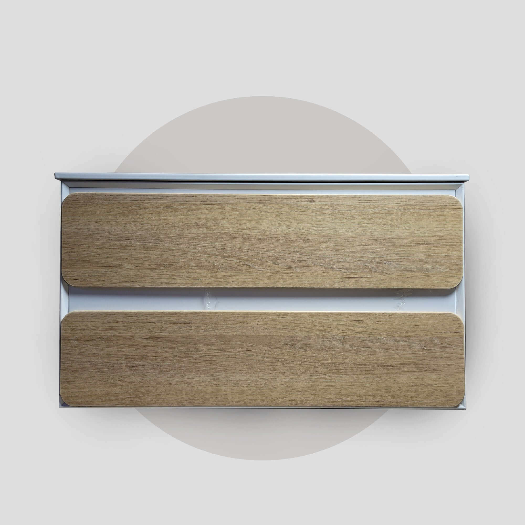 A modern bathroom vanity unit with a wood finish on the front, featuring a handle-less design and metal slides, Ultra bathroom cabinet Pakistan, Modern bathroom cabinet Pakistan, Buy Ultra bathroom storage, Bathroom cabinet design Pakistan, Ultra bathroom cabinet modern design Pakistan, Sleek Ultra bathroom storage cabinet, Premium Ultra bathroom cabinet Pakistan, Durable Ultra cabinet for bathrooms, Stylish bathroom cabinet Ultra Pakistan,