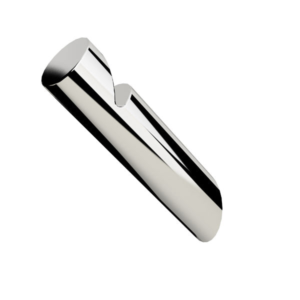A silver modern wall hook with a sleek, modern design.