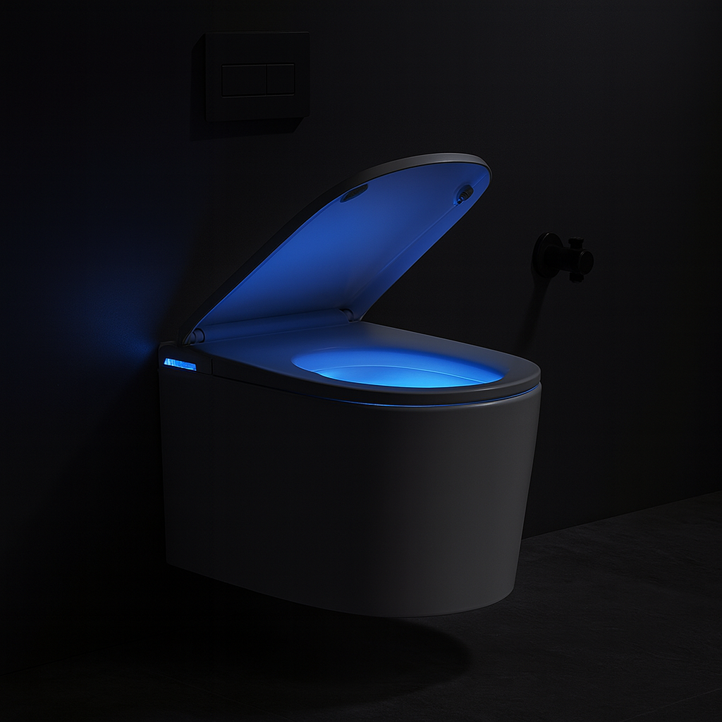 smart toilet wall hung white modern minimalist design