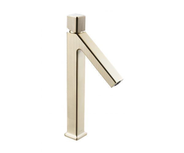 OMSA FL8220A best basin mixer Pakistan — Champagne Gold PVD deck-mounted single-hole, Sardar & Co