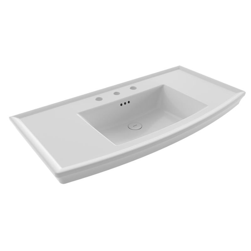Bocchi Lavita console washbasin Gloss White 1005mm — three-hole wall mounted Pakistan, Sardar & Co