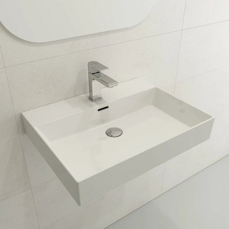 Bocchi Milano 60 wall hung wash basin installed Pakistan — 605mm floating basin, Sardar & Co Rawalpindi