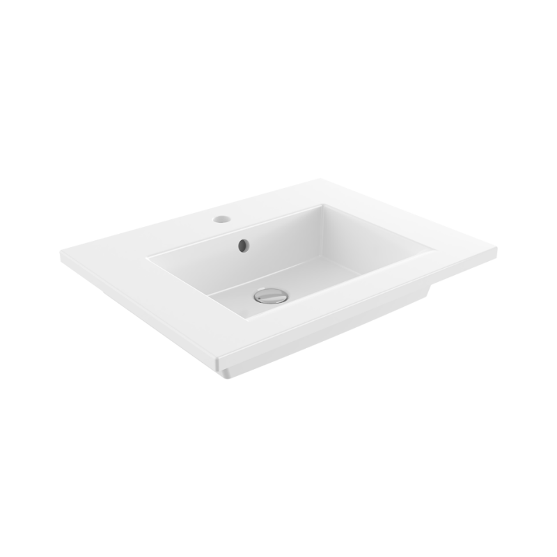 Bocchi Milano 80 wash basin Gloss White 615mm — premium compact basin Pakistan, Sardar & Co