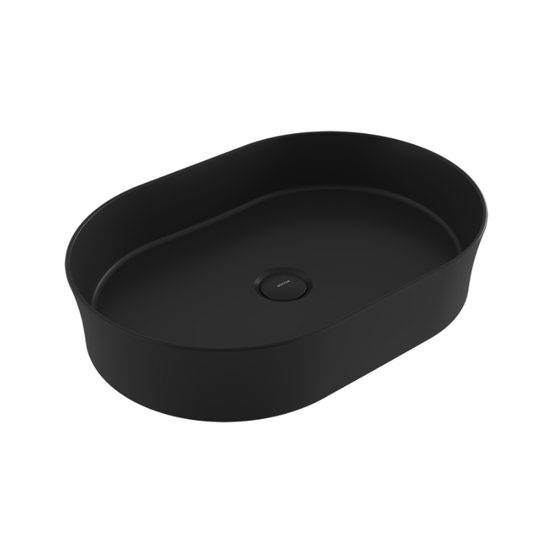 Bocchi Sottile countertop basin Black Glossy 549mm — dark vessel basin Pakistan, Sardar & Co Rawalpindi