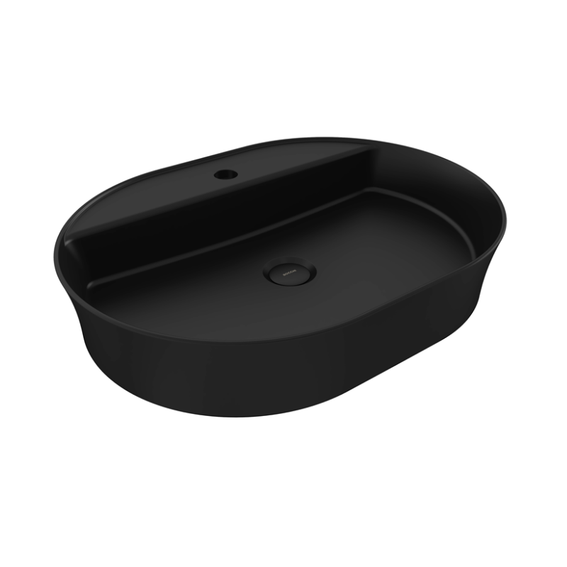 Bocchi Sottile single hole basin Matte Black 600mm 115mm — premium matte basin Pakistan, Sardar & Co