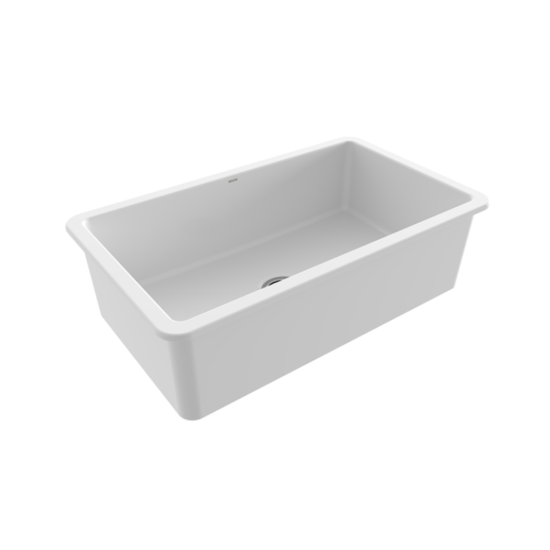 Bocchi Sotto Fireclay kitchen sink Gloss White 215mm ultra-narrow — bar prep sink Pakistan, Sardar & Co