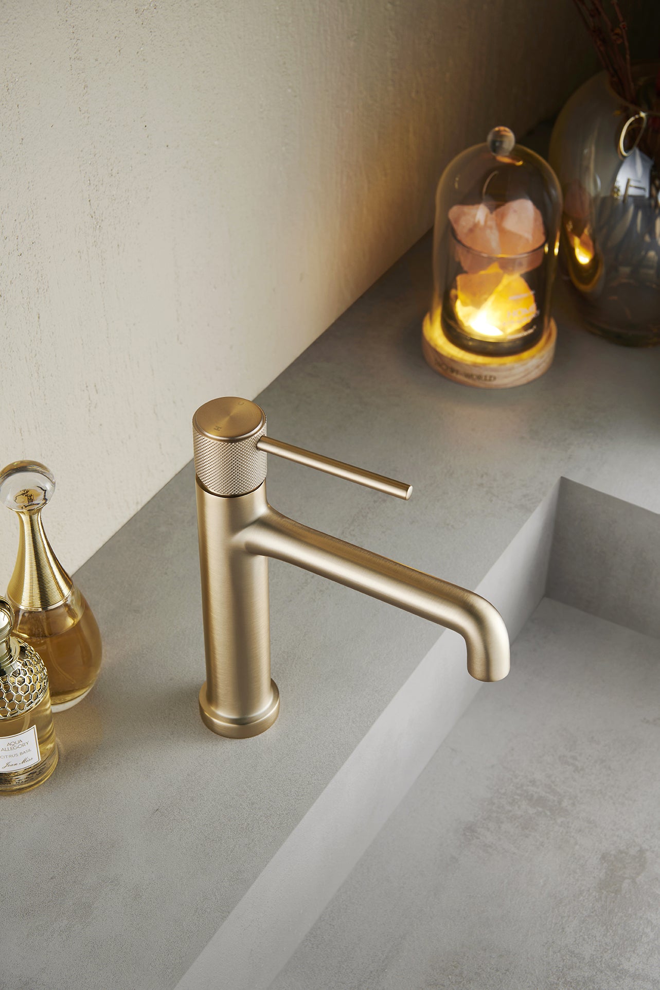 Designer Basin Mixer Tap installed in modern bathroom Pakistan — OMSA Rubinetterie by Sardar & Co showing real basin setup