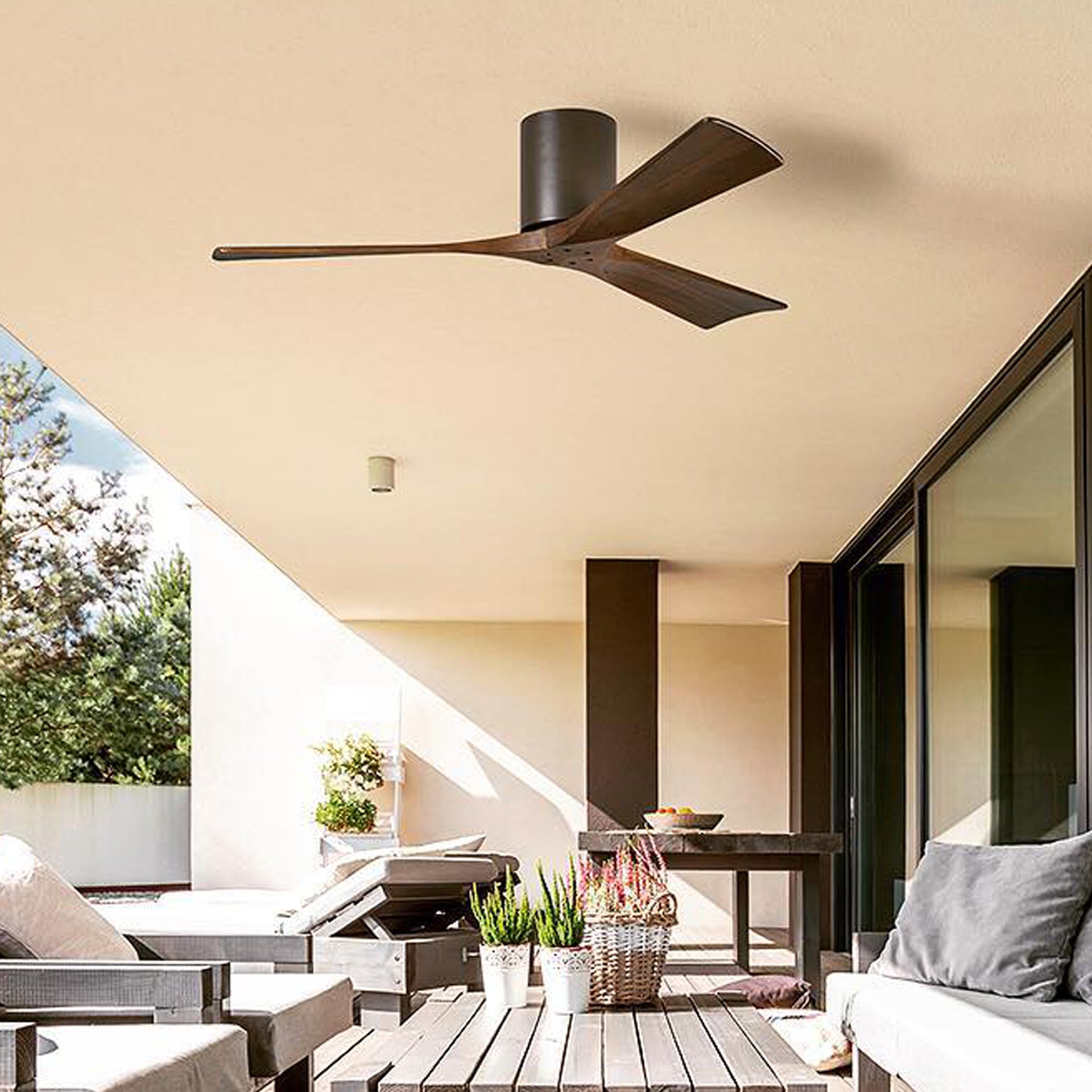 Modern ceiling fan with light and remote