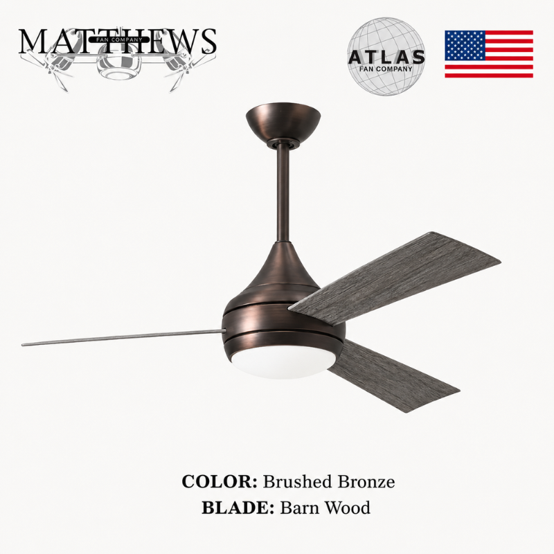 Mattews Donaire coastal ceiling fan Brushed Bronze with Burn Wood blades — luxury ceiling fan Pakistan