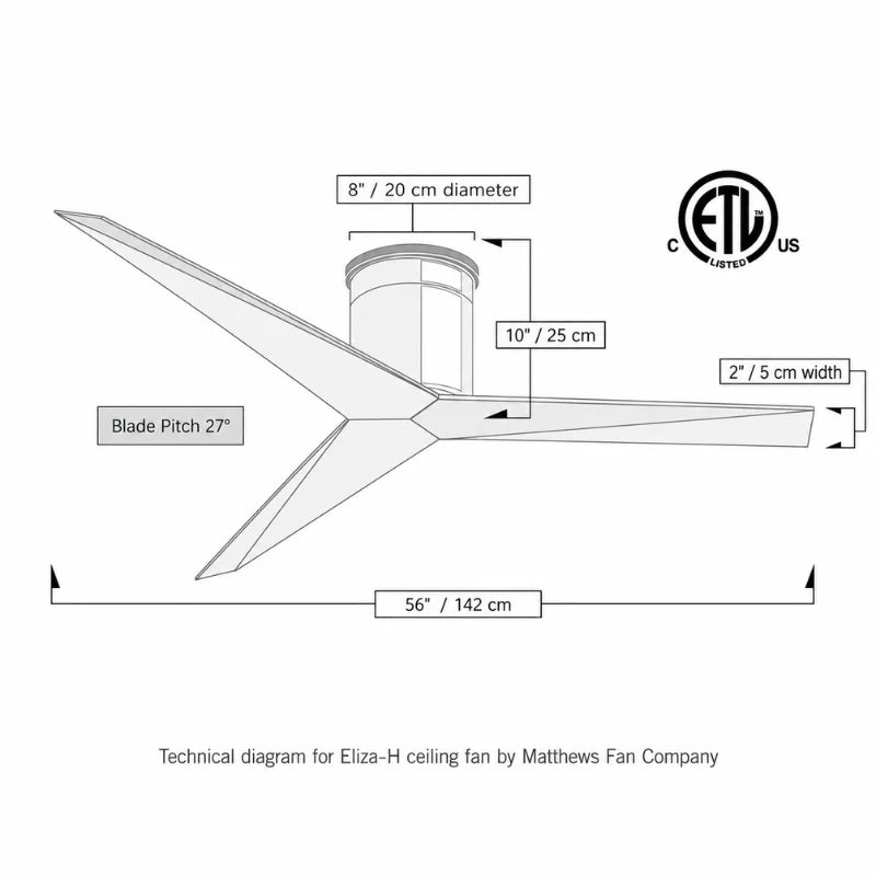 Mattews Eliza-H sculpted blade detail matte black — designer ceiling fan Pakistan, Sardar & Co Rawalpindi