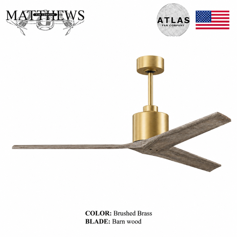Mattews Mollywood inverter ceiling fan Brushed Brass Barn Wood — Pakistan, Sardar & Co