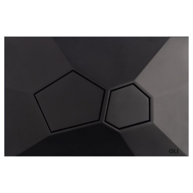 OLI VORONOI sculptural flush plate Dark Carbon — 3D Voronoi faceted surface Pakistan, Sardar & Co