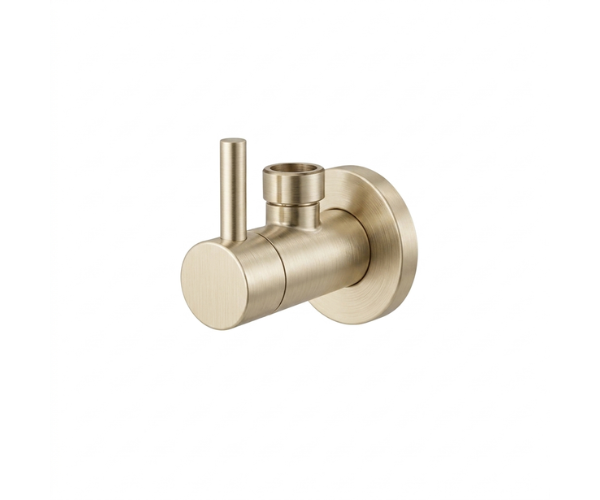 OMSA A1012C stop valve Brushed Champagne Gold PVD satin — angle valve supply isolator, Sardar & Co Pakistan