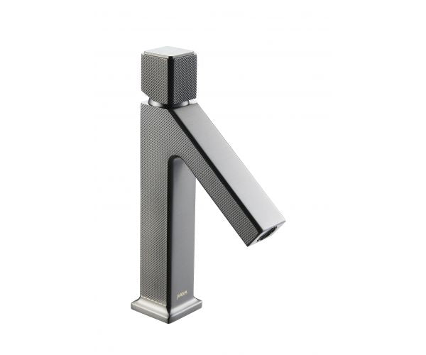 OMSA FL8220A compact deck-mounted basin mixer Gunmetal PVD finish — article FL8220A, exclusively at Sardars Pakistan
