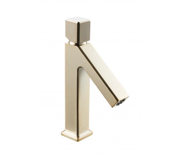 OMSA FL8220A compact deck-mounted single-hole basin mixer Champagne Gold PVD — OMSA Rubinetterie, Sardar & Co Pakistan