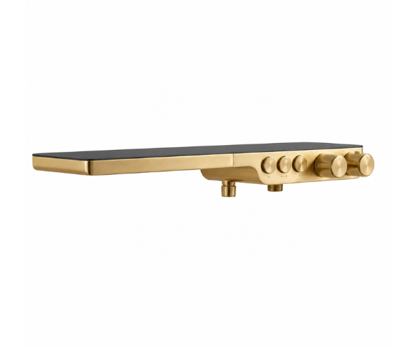OMSA HB7655X exposed and concealed shower mixer in brushed champagne gold