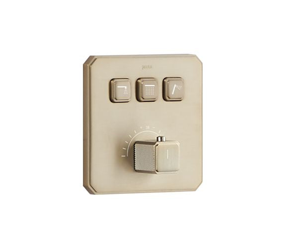 OMSA HL8476 modern concealed thermostatic shower Champagne Gold PVD — in-wall shower system, Sardar & Co Pakistan