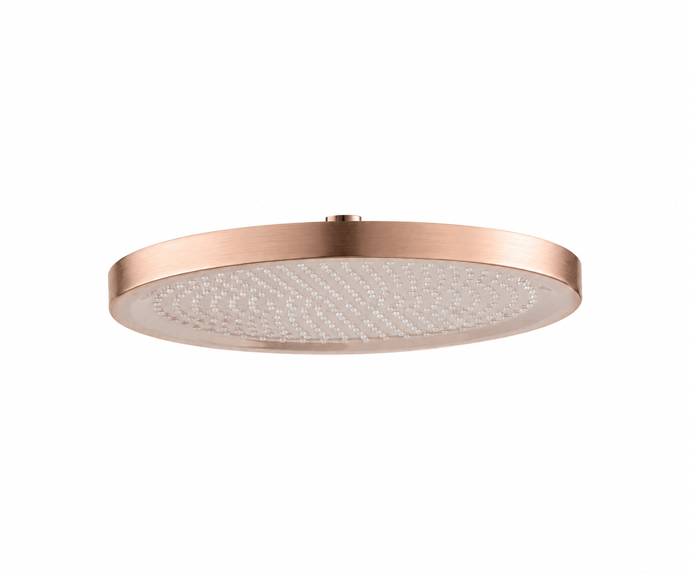 OMSA HR344 overhead shower Brushed Rose Gold PVD satin — article HR344, round rain shower head Pakistan, Sardars