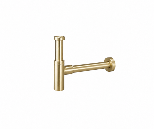 OMSA P8705B washbasin trap Brushed Champagne Gold PVD satin — basin waste trap Pakistan, Sardar & Co
