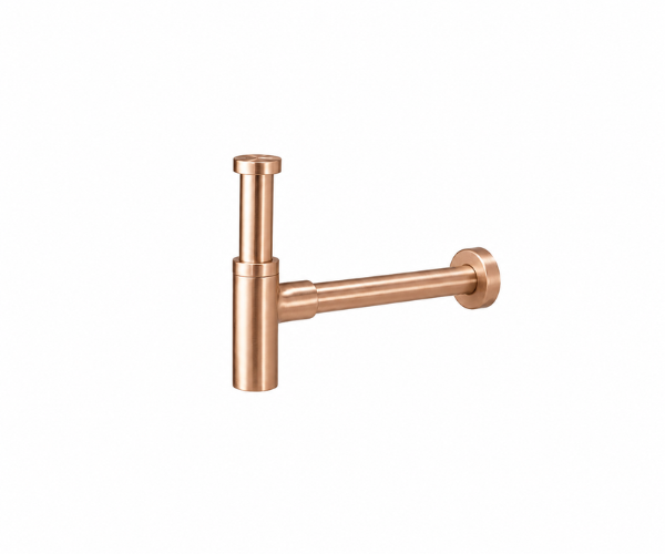 OMSA P8705B washbasin trap Brushed Rose Gold PVD satin — article P8705B, basin trap, Sardars Pakistan
