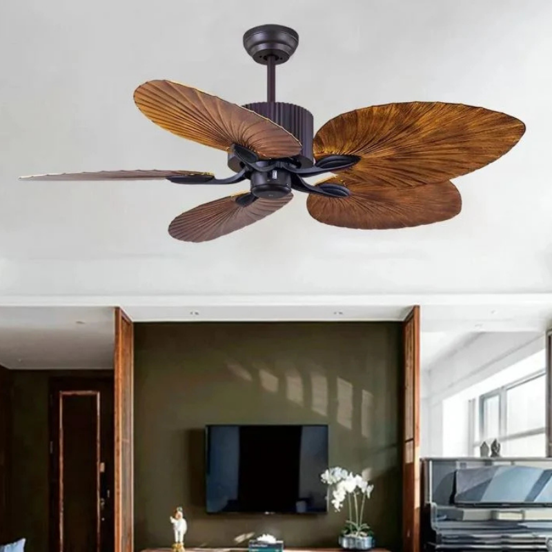Punkh PS-02 wooden ceiling fan Black + Burly Wood installed — 52 inch premium fan Pakistan, Sardar & Co Rawalpindi