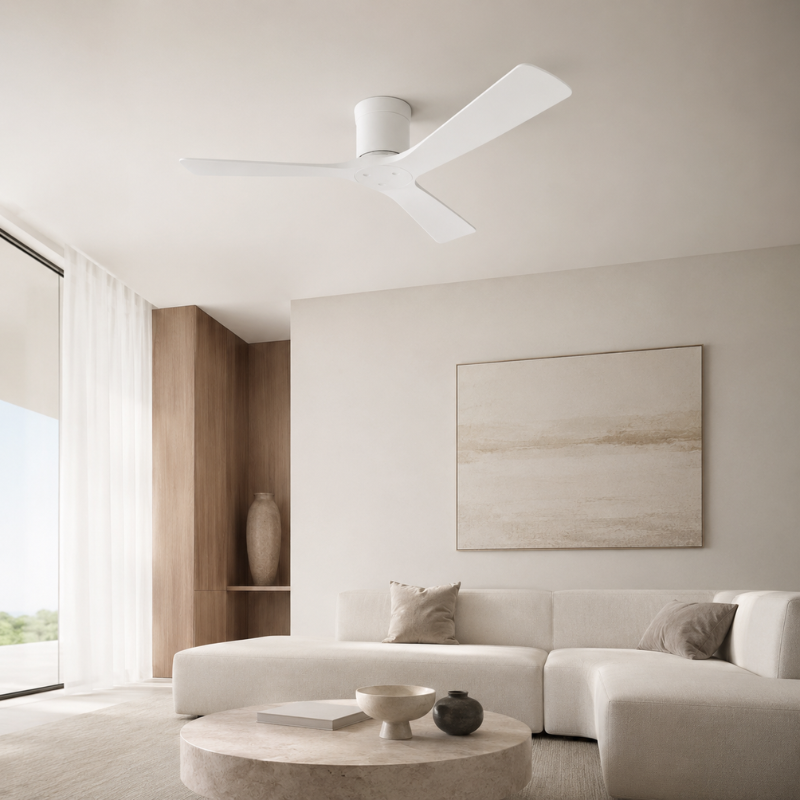 Punkh PS-07 WH ceiling fan installed in modern home Pakistan — 60 inch white fan, Punkh Studio Sardar & Co
