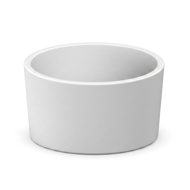 Scarabeo Bucket countertop washbasin White 42cm — circular lay-on basin Pakistan, Sardar & Co