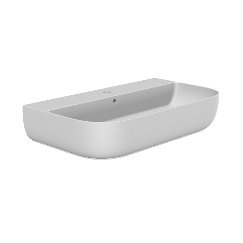 Scarabeo Glam thin edge washbasin White 750mm — slate grey Pakistan, Sardar & Co