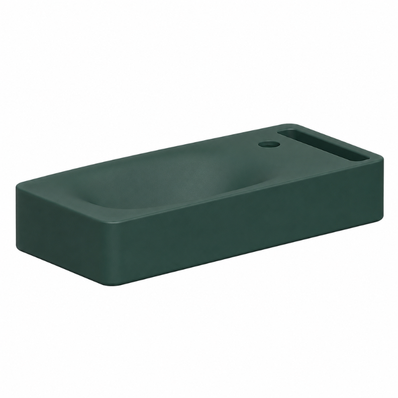Scarabeo Hung narrow washbasin Matt Musk 600mm — warm matte Pakistan, Sardar & Co