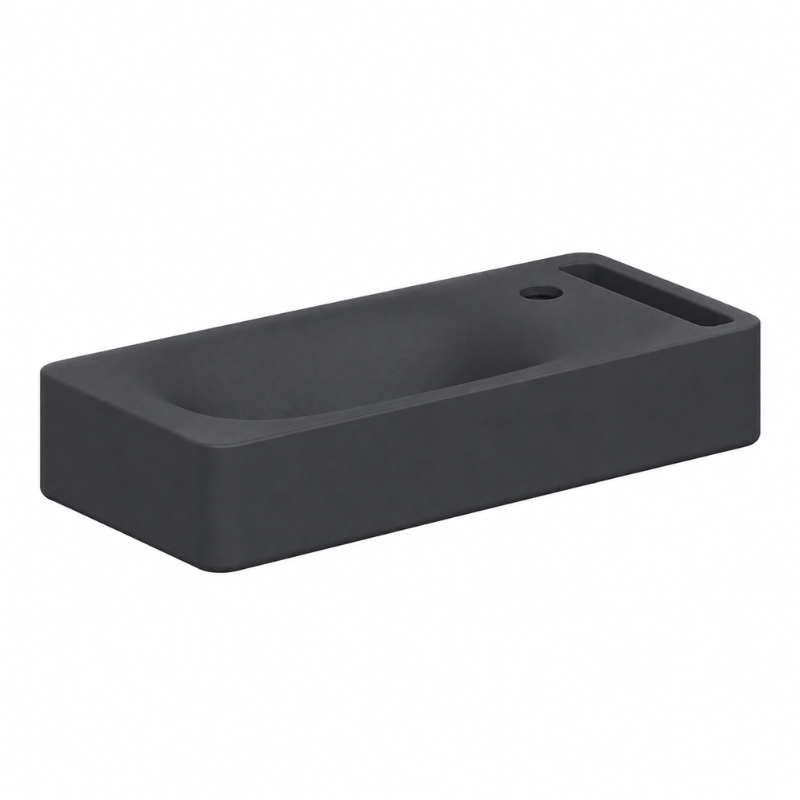 Scarabeo Hung narrow washbasin Matt Night 600mm — matte black Pakistan, Sardar & Co
