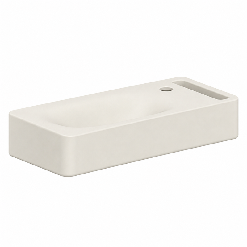 Scarabeo Hung narrow washbasin Pearl 600mm — iridescent off-white Pakistan, Sardar & Co