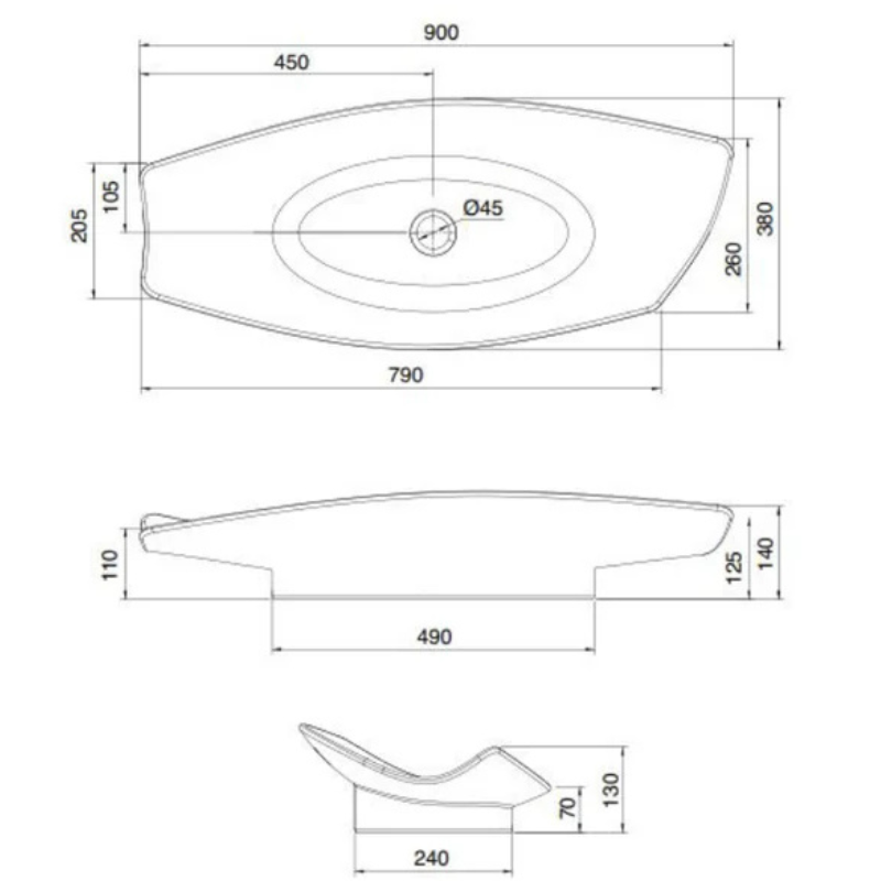 Scarabeo Kong 90 premium wash basin dimensions 900x380mm — CE certified Pakistan, Sardar & Co