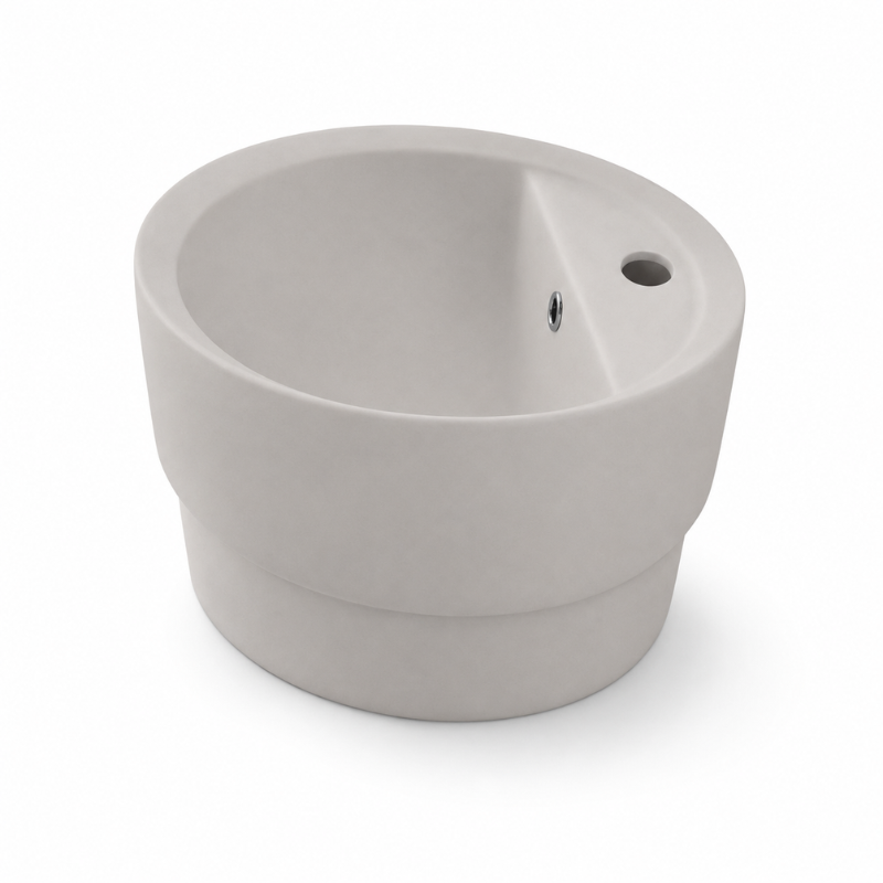 Scarabeo Matty Oval built in washbasin in a Matt Sand finish