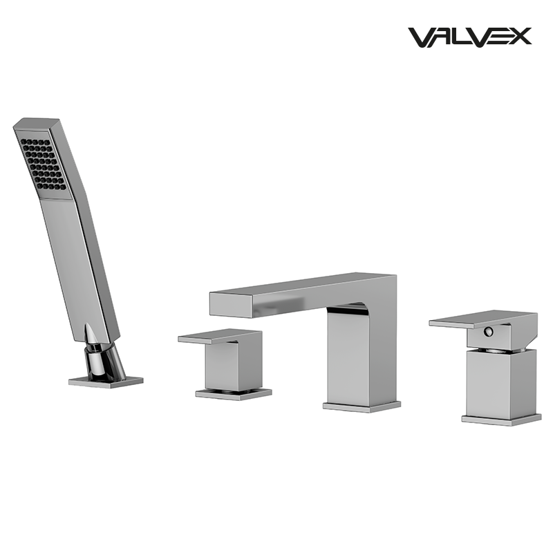 Valvex ARS 4-hole bath mixer with accessories in Chrome, Sardar & Co Pakistan