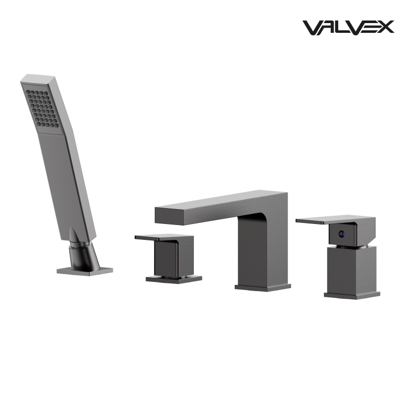Valvex ARS 4-hole bath mixer with accessories in Gunmetal, Sardar & Co Pakistan