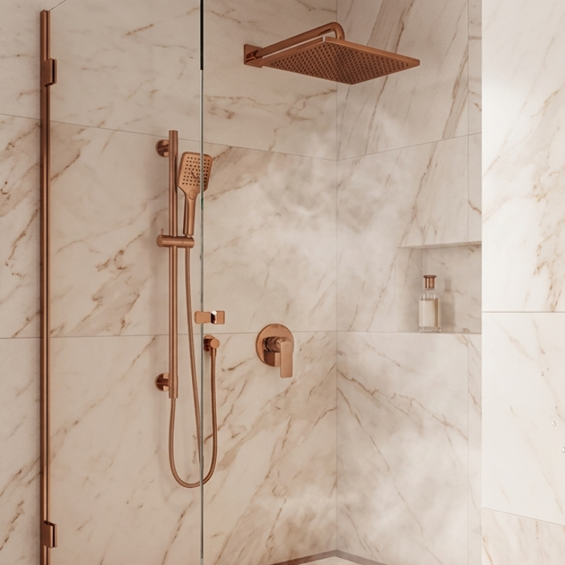 Valvex Aurora concealed shower mixer installed in bathroom, Sardar & Co Rawalpindi