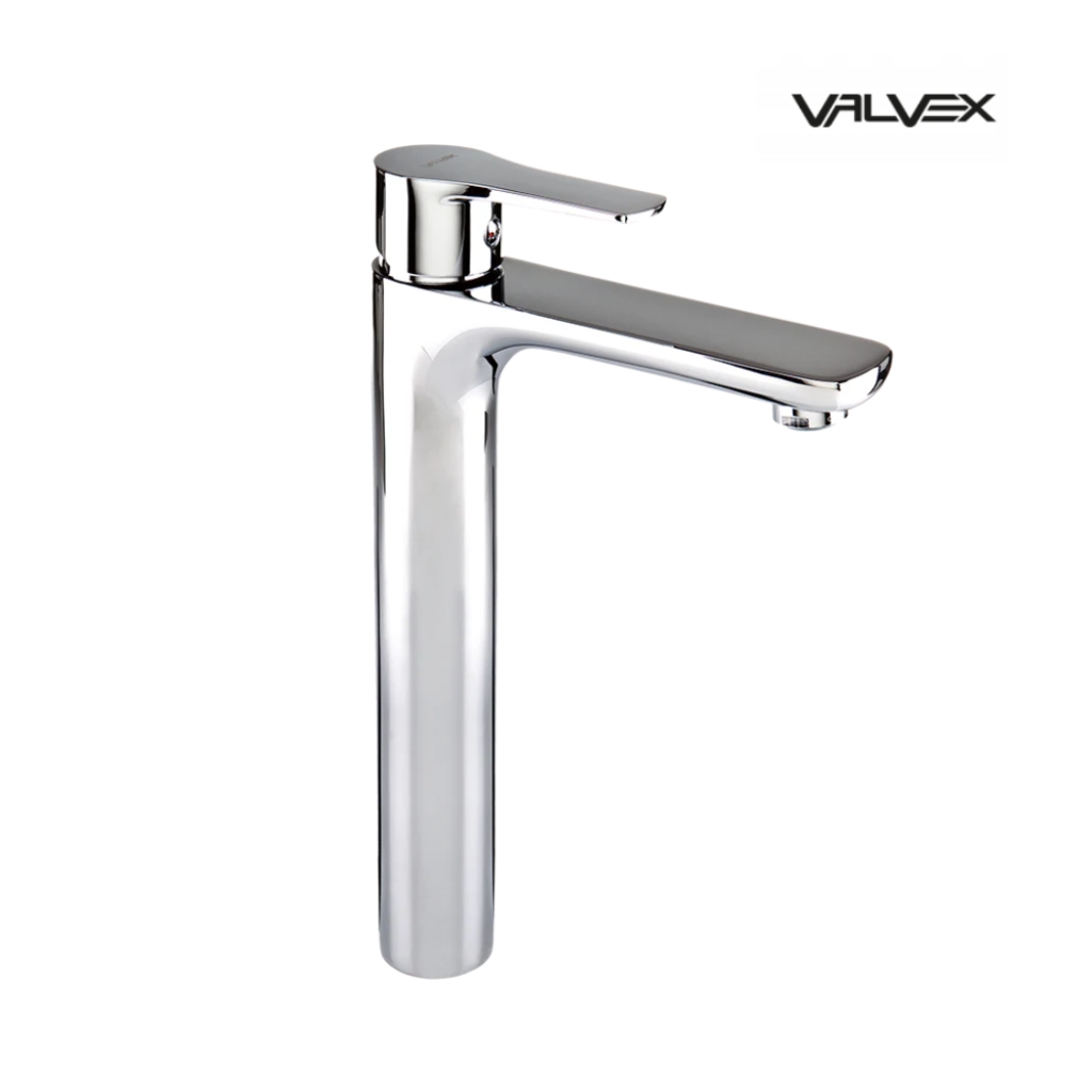 Valvex DALI high basin mixer in Chrome — tall single-lever tap for vessel basins, Sardar & Co Pakistan