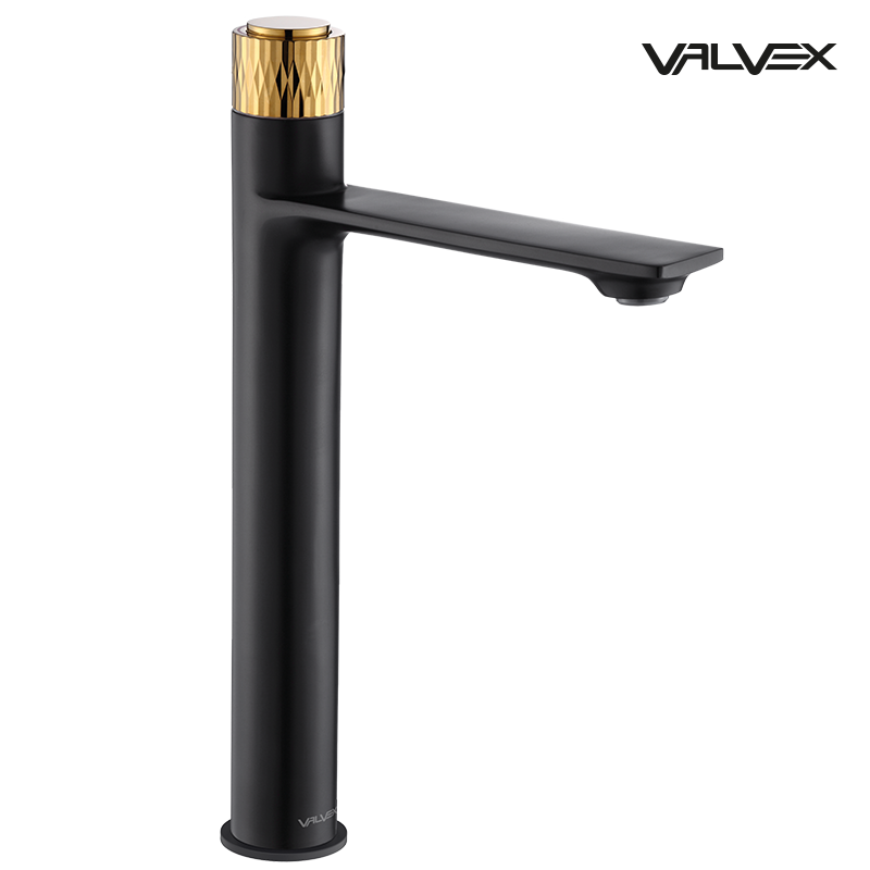 Valvex DECOR high standing basin tap in Black/Gold, Sardar & Co Pakistan