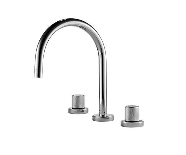 3 Hole Basin Faucet Pakistan OMSA FL8510 PVD chrome finish — OMSA Rubinetterie Sardar & Co