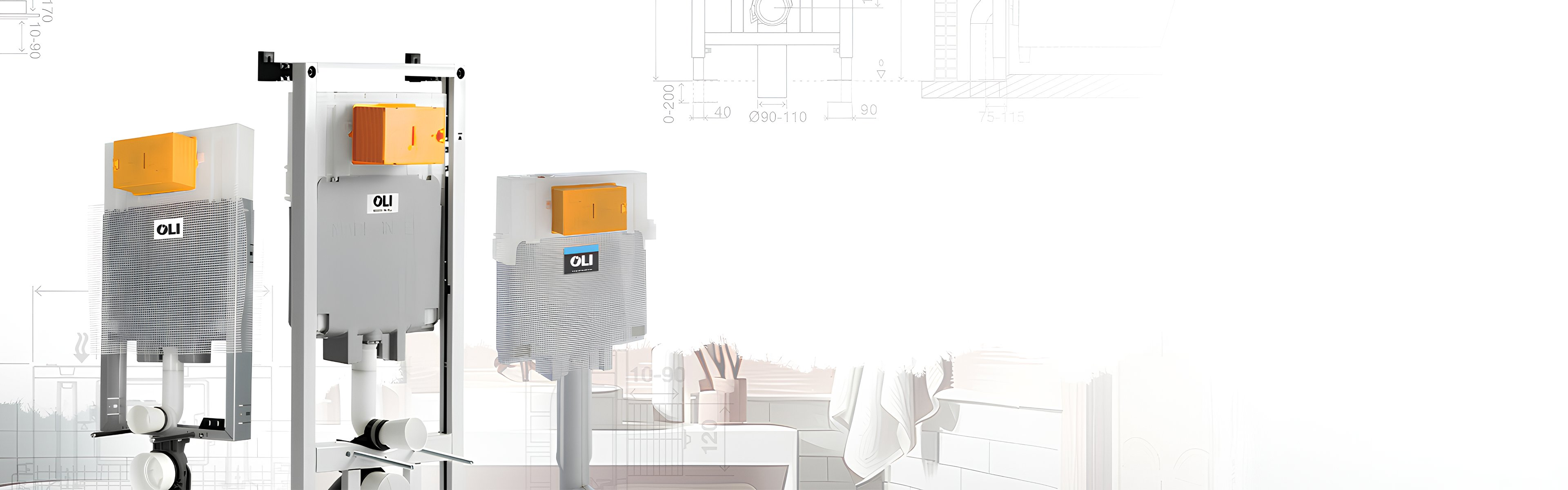 Modern concealed tank installed behind wall for a clean and stylish bathroom look