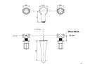 wall mounted basin faucets 190 mm spout dimensions chart Bongio Fleur