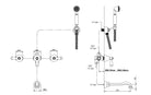 Italian bathtub shower mixer with shower set  for luxury bathrooms