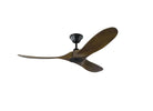 Punkh PS-01-BL-WL ceiling fan in black and walnut finish, featuring a sleek wrought iron and solid wood design.